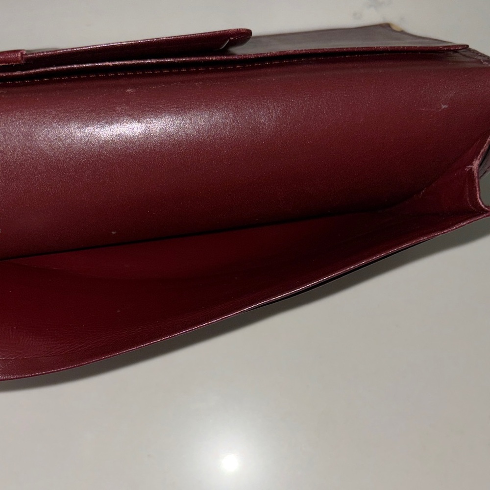 Vintage Cartier Burgundy Leather checkbook/planner/card holder long wallet - Picture 5 of 7